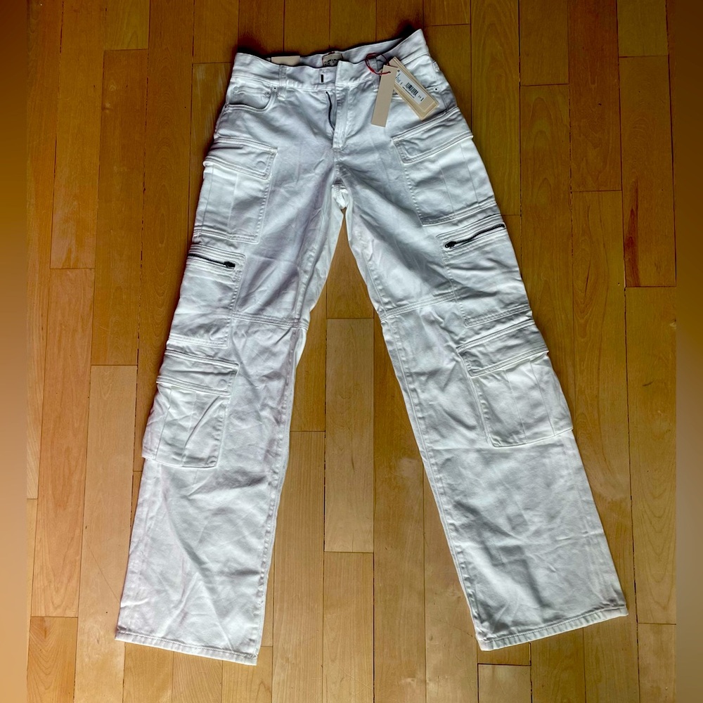 Alice & Olivia Cay Baggy Denim Cargo Pants